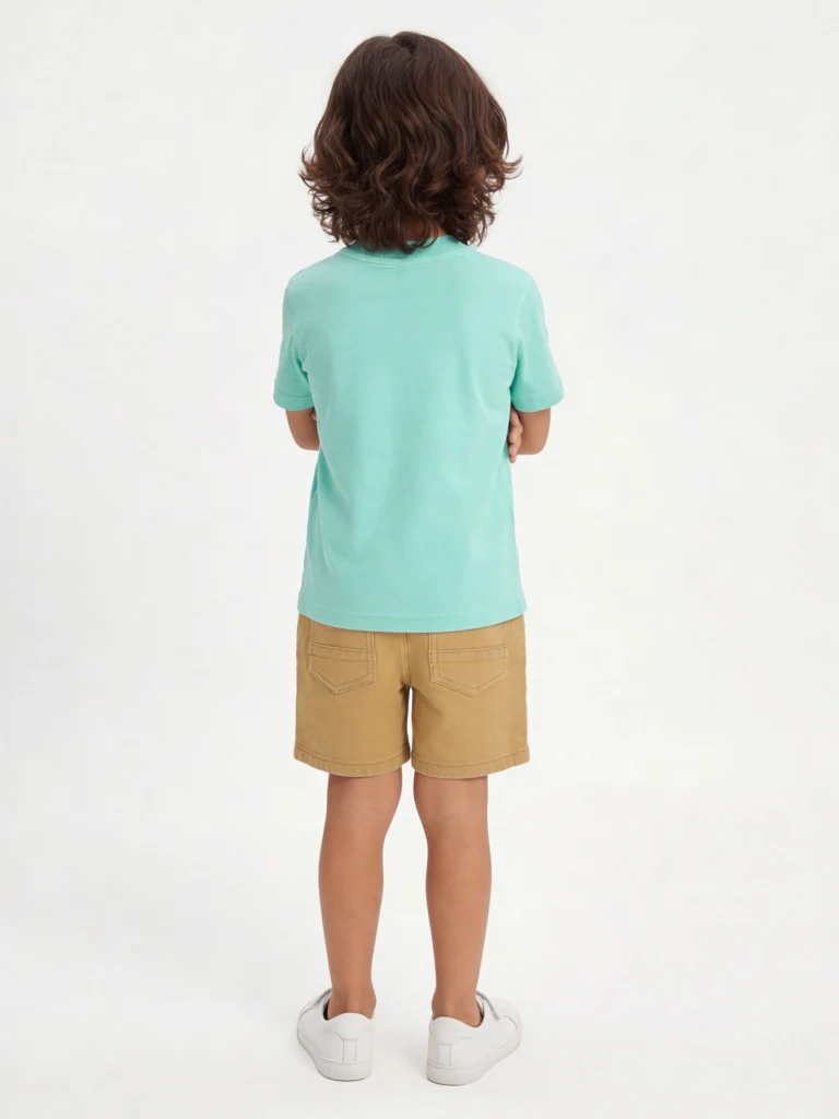 HOP Kids Boys Mint Graphic Design Cotton T-Shirt - Image 3