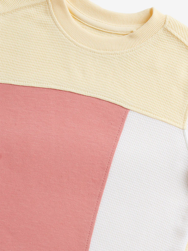 HOP Kids Boys Multicolour Colour blocked Cotton T-Shirt - Image 3
