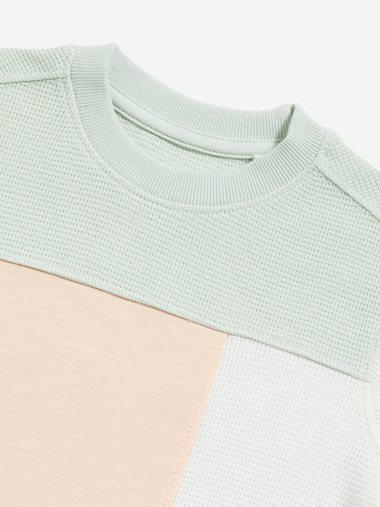 HOP Kids Boys Multicolour Colour blocked Cotton T-Shirt - Image 3