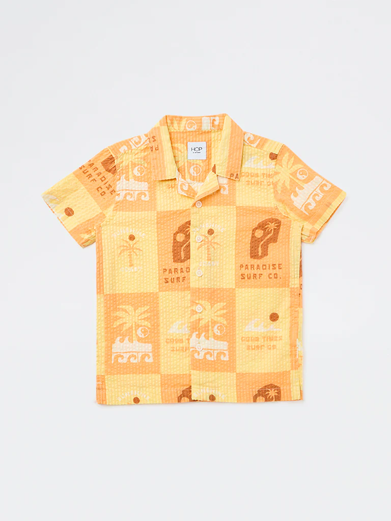 HOP Kids Boys Multicolour Printed Cotton Shirt - Image 3