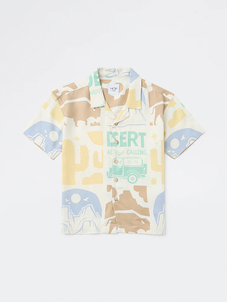 HOP Kids Boys Multicolour Printed Resort-Fit Shirt - Image 3