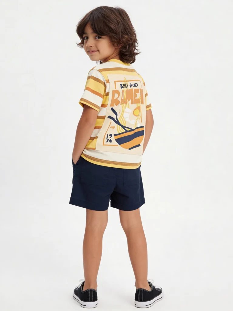 HOP Kids Boys Multicolour Striped Cotton T-Shirt - Image 3