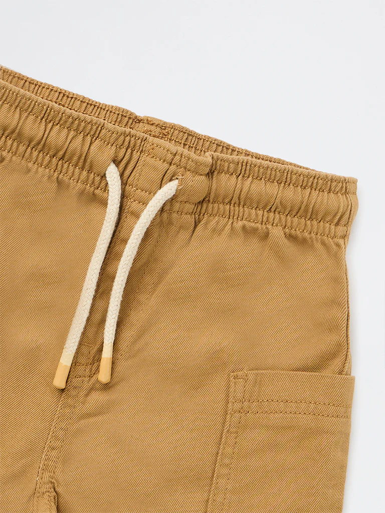 HOP Kids Boys Mustard Mid-Rise Cotton Shorts - Image 6