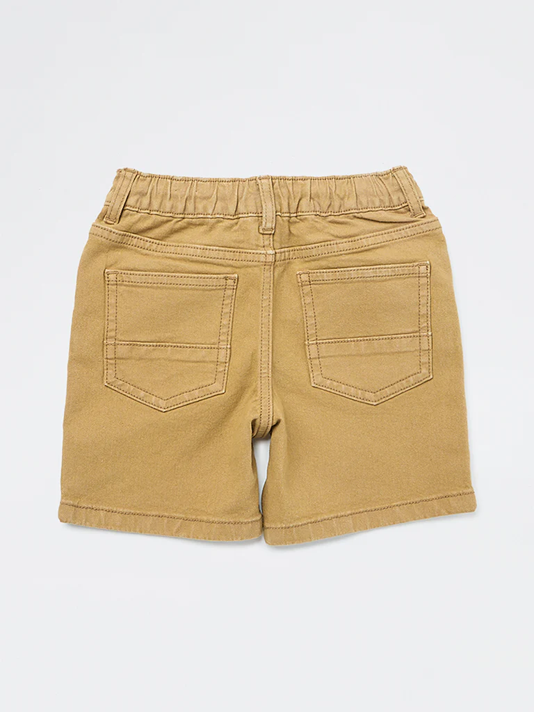 HOP Kids Boys Mustard Mid-Rise Denim Shorts - Image 5