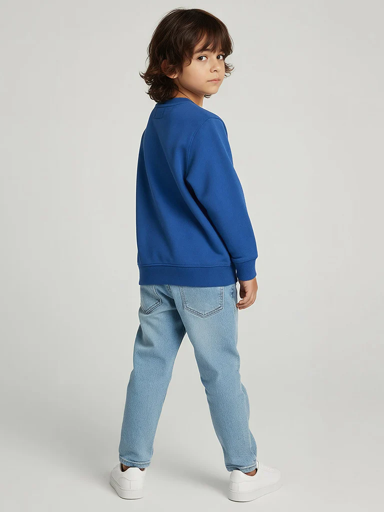 HOP Kids Boys Navy Animal Pattern Cotton-Blend Sweatshirt - Image 2