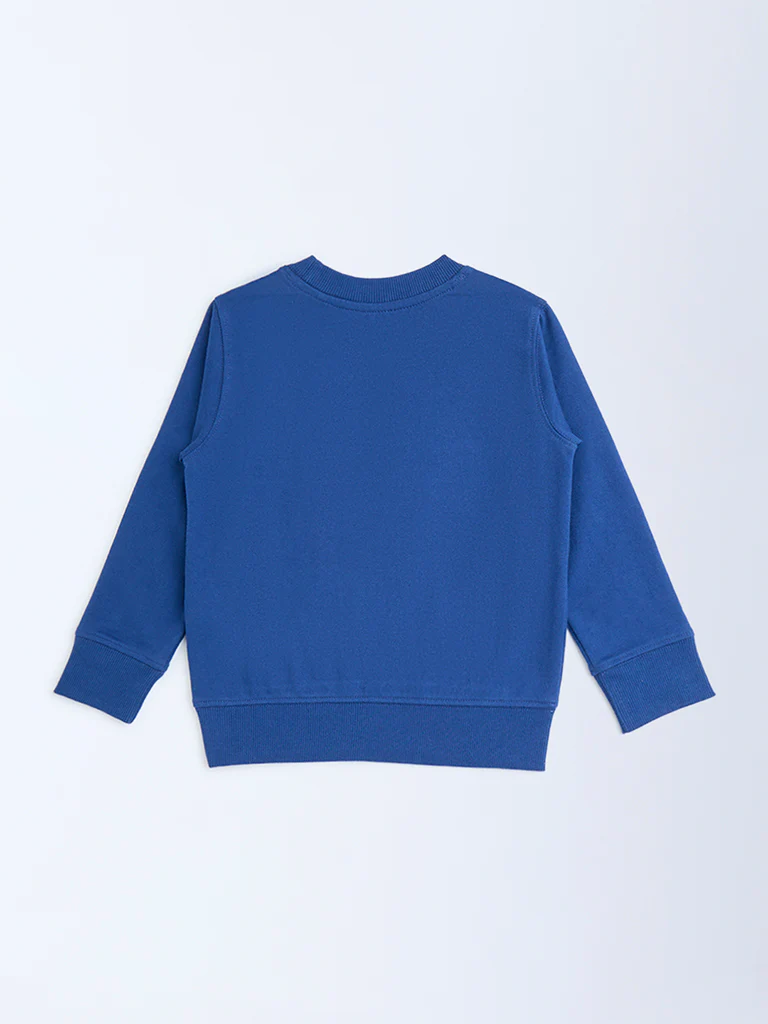 HOP Kids Boys Navy Animal Pattern Cotton-Blend Sweatshirt - Image 4