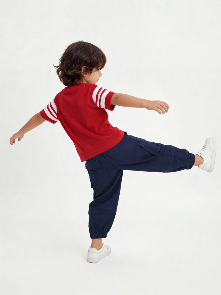 HOP Kids Boys Navy Mid-Rise Cotton-Blend Cargo Joggers - Image 3