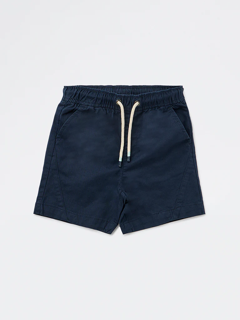 HOP Kids Boys Navy Mid-Rise Cotton-Blend Shorts - Image 3