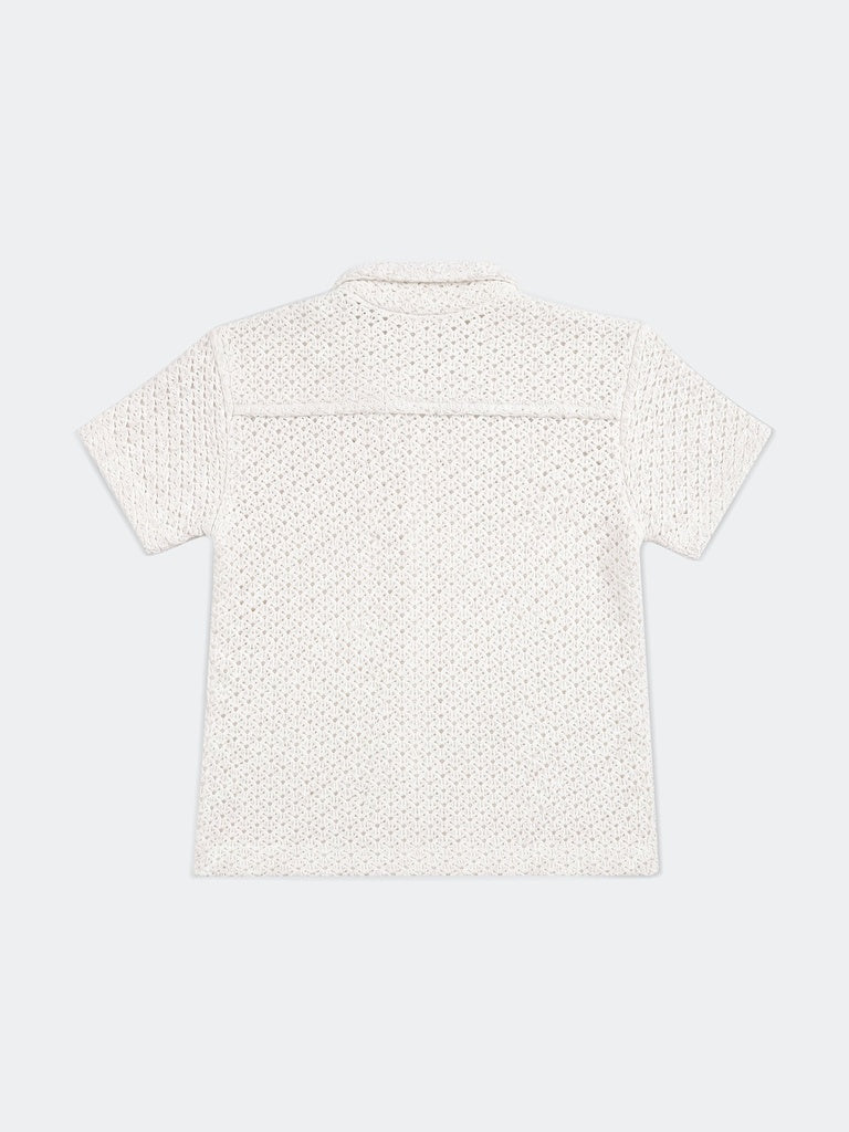 HOP Kids Boys Off-White Cotton Shirt - Image 4