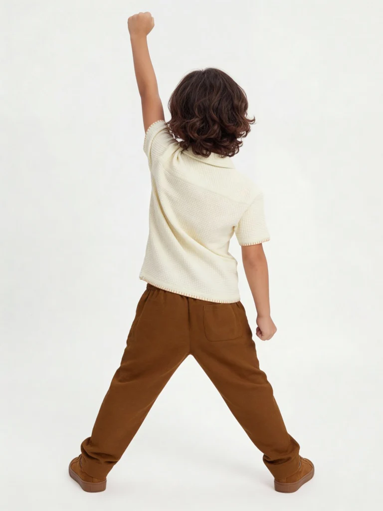HOP Kids Boys Off-White Embroidered Cotton Shirt - Image 2