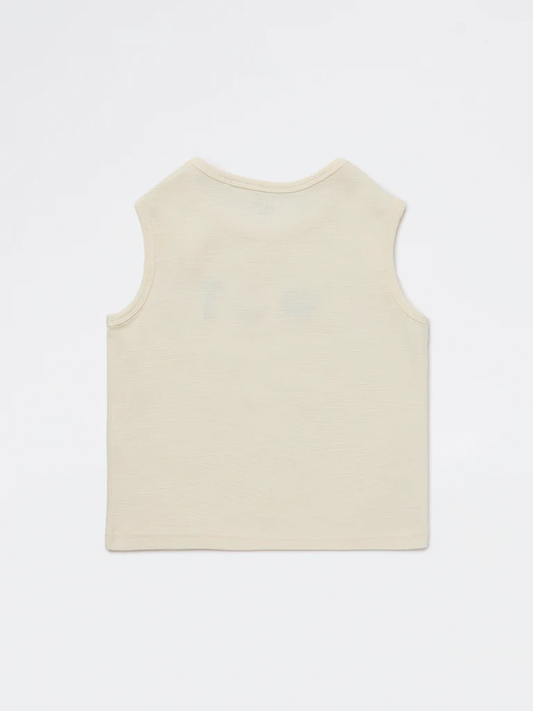 HOP Kids Boys Off-White Embroidered Cotton T-Shirt - Image 2