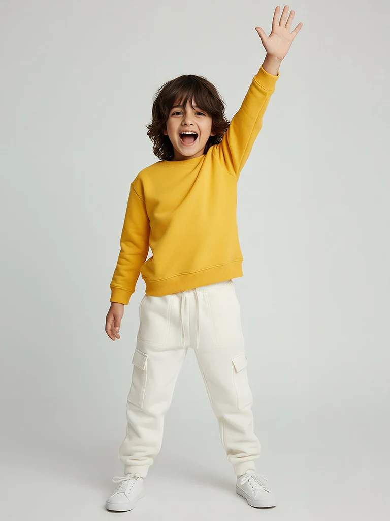 HOP Kids Boys Off-White Mid-Rise Cotton-Blend Joggers
