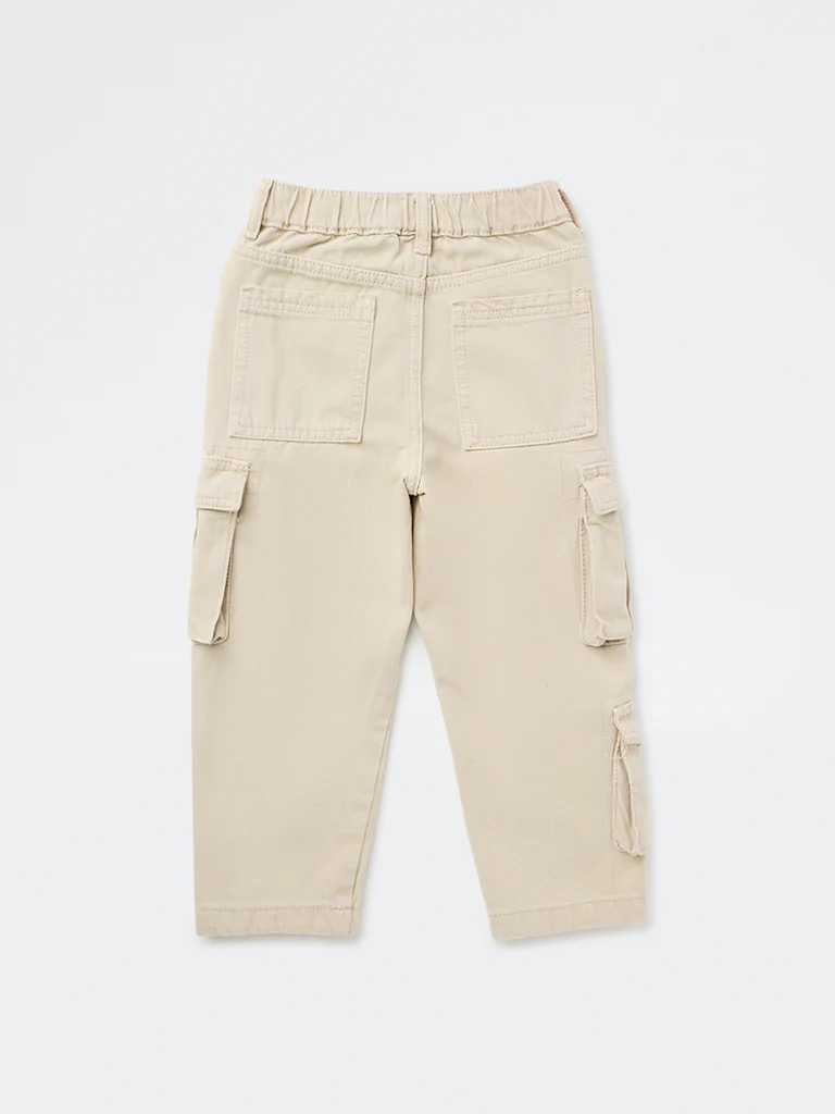 HOP Kids Boys Off-White Mid-Rise Relaxed-Fit Jeans - Image 5