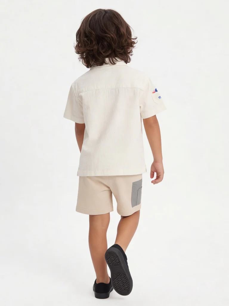 HOP Kids Boys Off-White Printed Cotton Shirt - Image 2