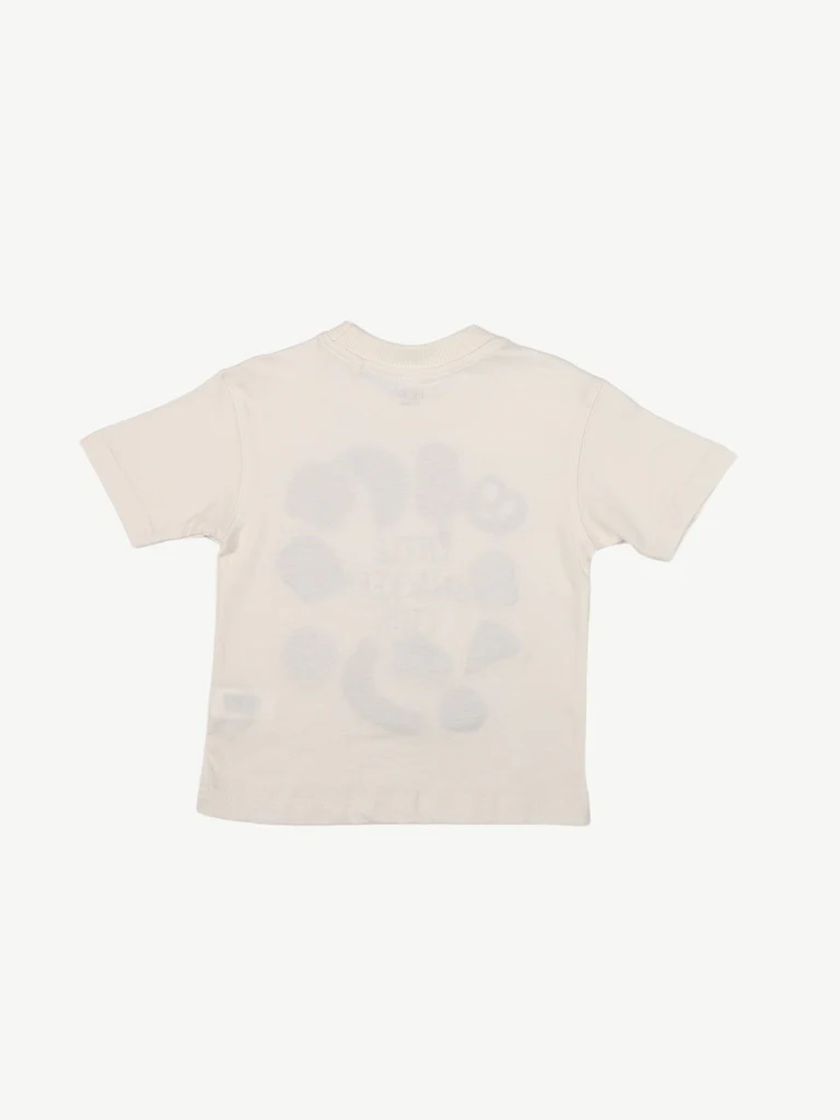 HOP Kids Boys Off-White Printed Cotton T-Shirt - Image 4