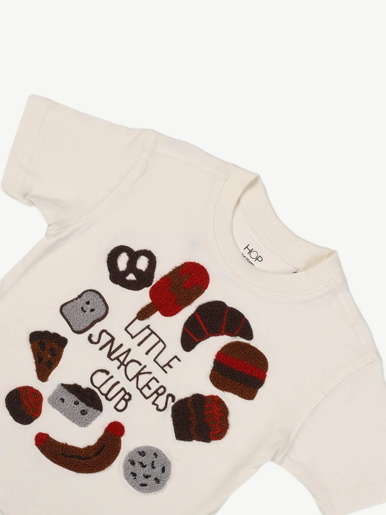 HOP Kids Boys Off-White Printed Cotton T-Shirt - Image 5