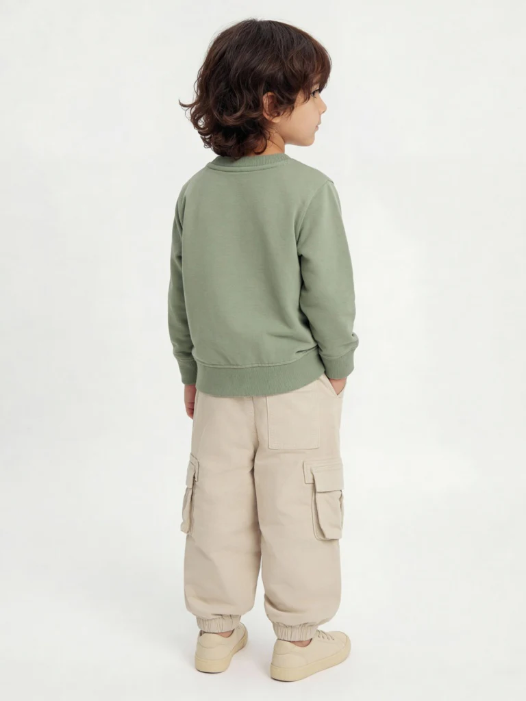 HOP Kids Boys Olive Printed Cotton-Blend Sweatshirt - Image 3