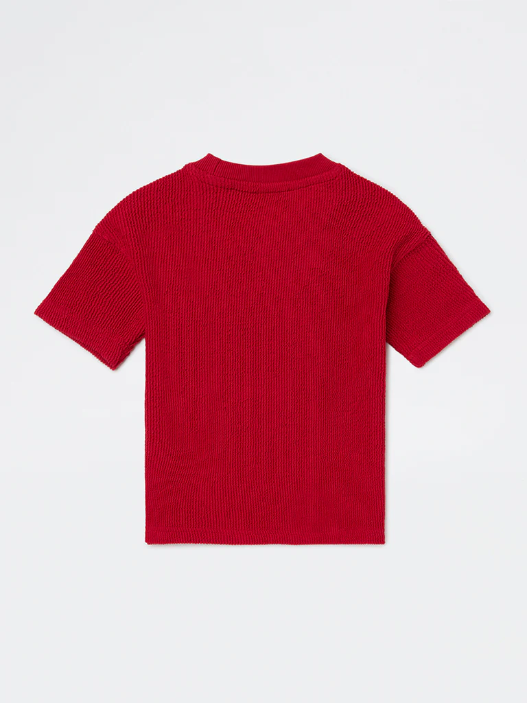 HOP Kids Boys Red Graphic Design Cotton T-Shirt - Image 5