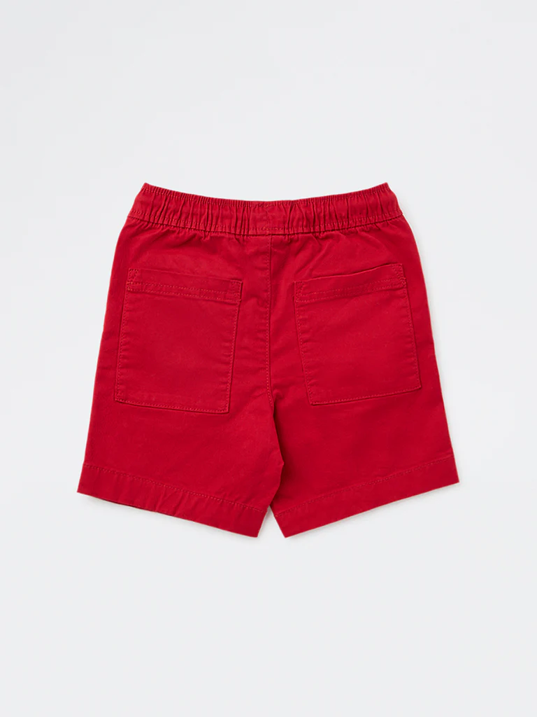 HOP Kids Boys Red Mid-Rise Cotton-Blend Shorts - Image 3
