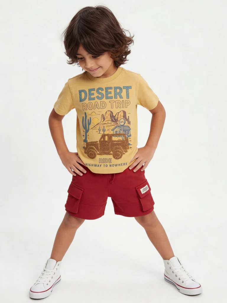 HOP Kids Boys Red Mid-Rise Shorts