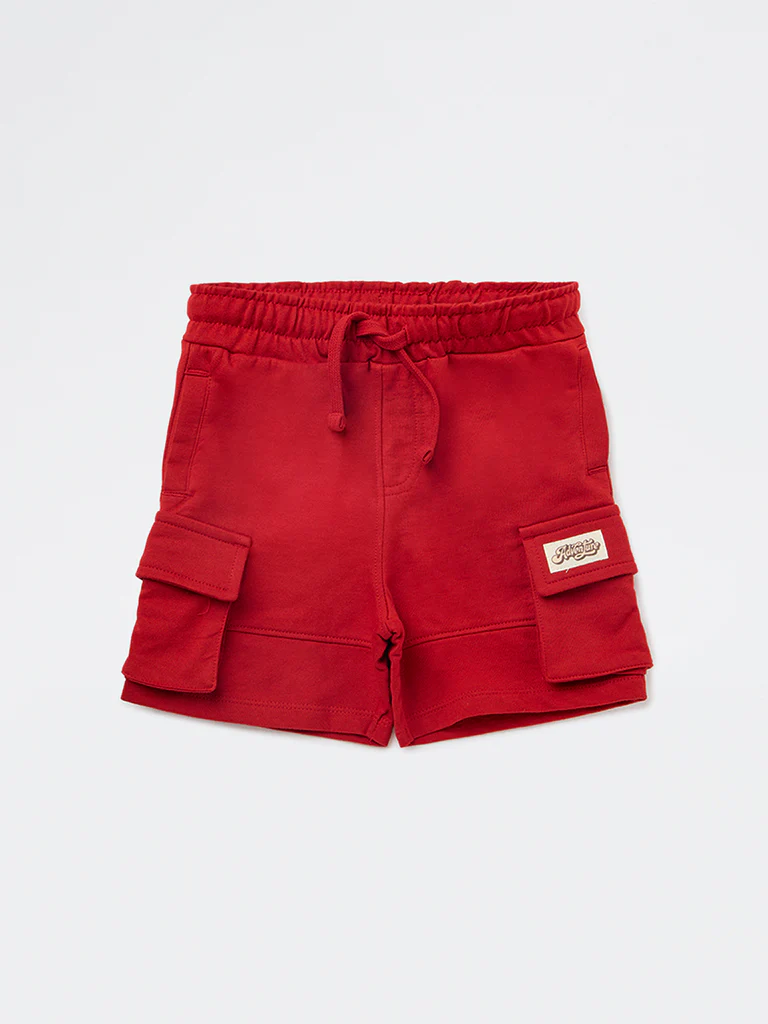 HOP Kids Boys Red Mid-Rise Shorts - Image 3