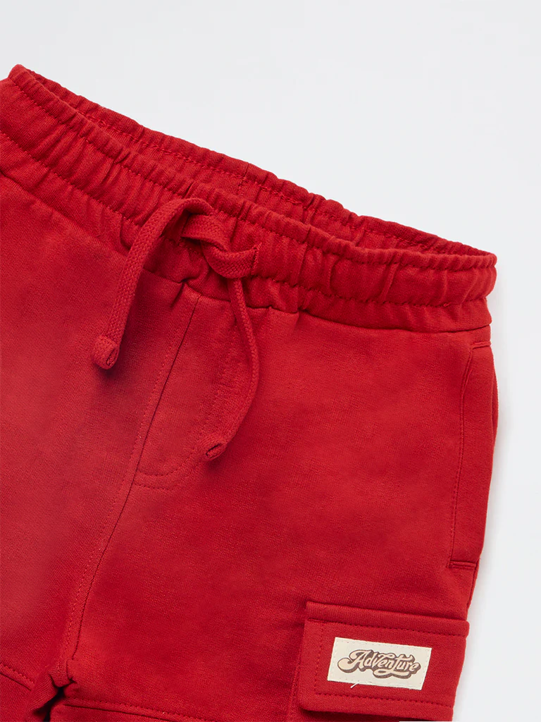 HOP Kids Boys Red Mid-Rise Shorts - Image 5