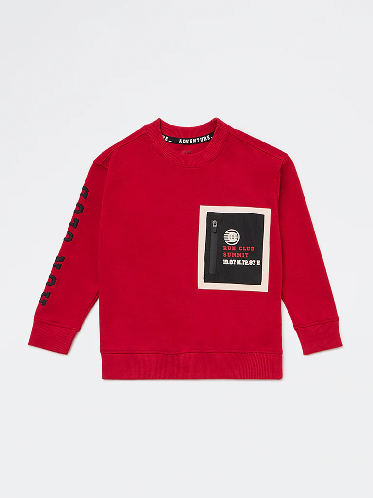 HOP Kids Boys Red Text Design T-Shirt - Image 3