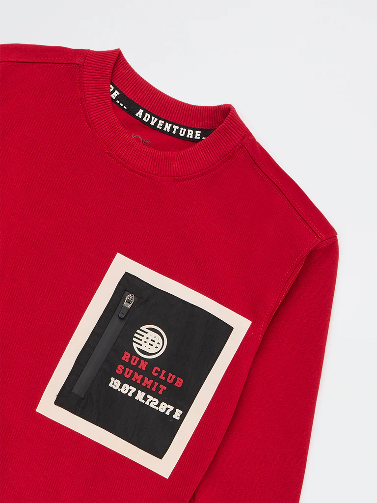 HOP Kids Boys Red Text Design T-Shirt - Image 5
