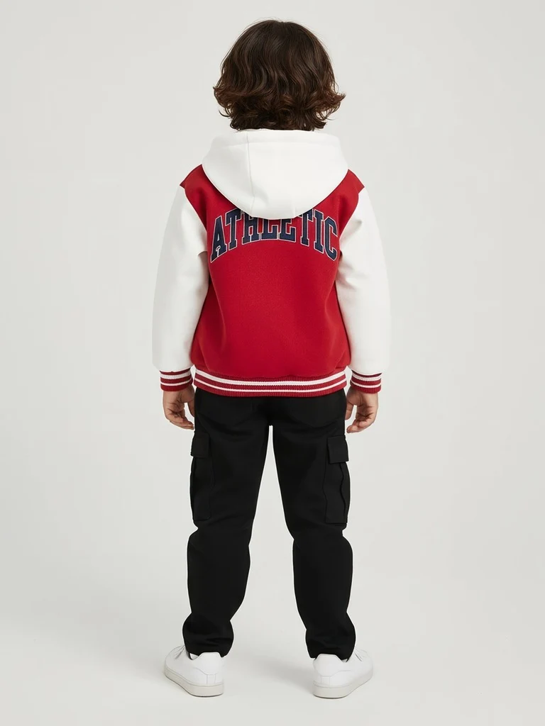 HOP Kids Boys Red Text-Detail Jacket with a Hood - Image 2