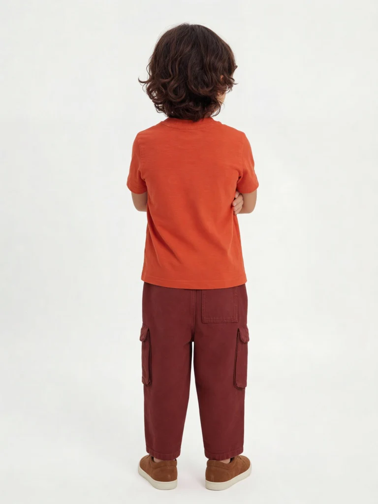 HOP Kids Boys Rust Cargo-Style Mid-Rise Jeans - Image 2