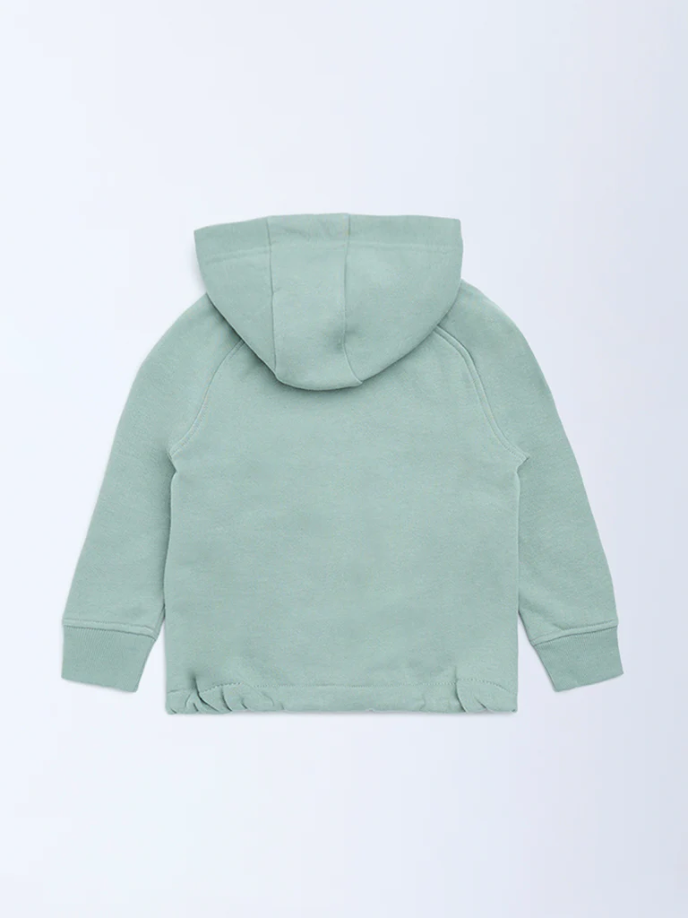 HOP Kids Boys Sage Typographic Cotton-Blend Hoodie - Image 3