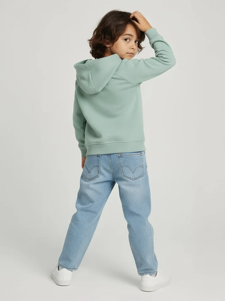 HOP Kids Boys Sage Typographic Cotton-Blend Hoodie - Image 5