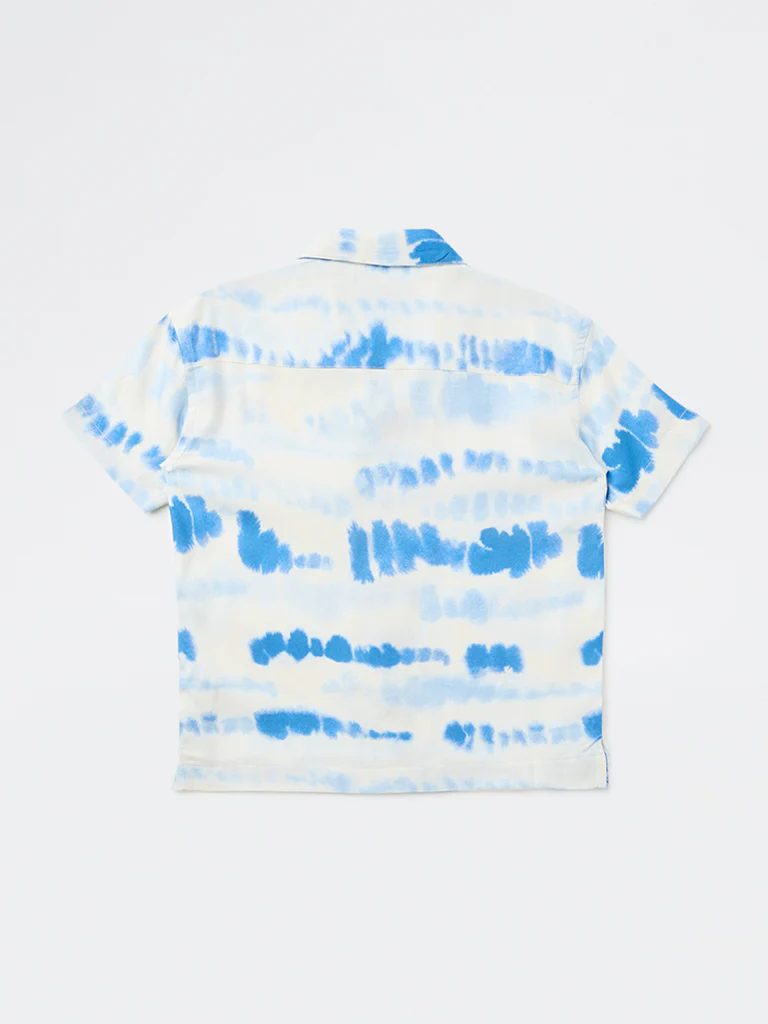 HOP Kids Boys White Tie-Dye Printed Shirt - Image 4