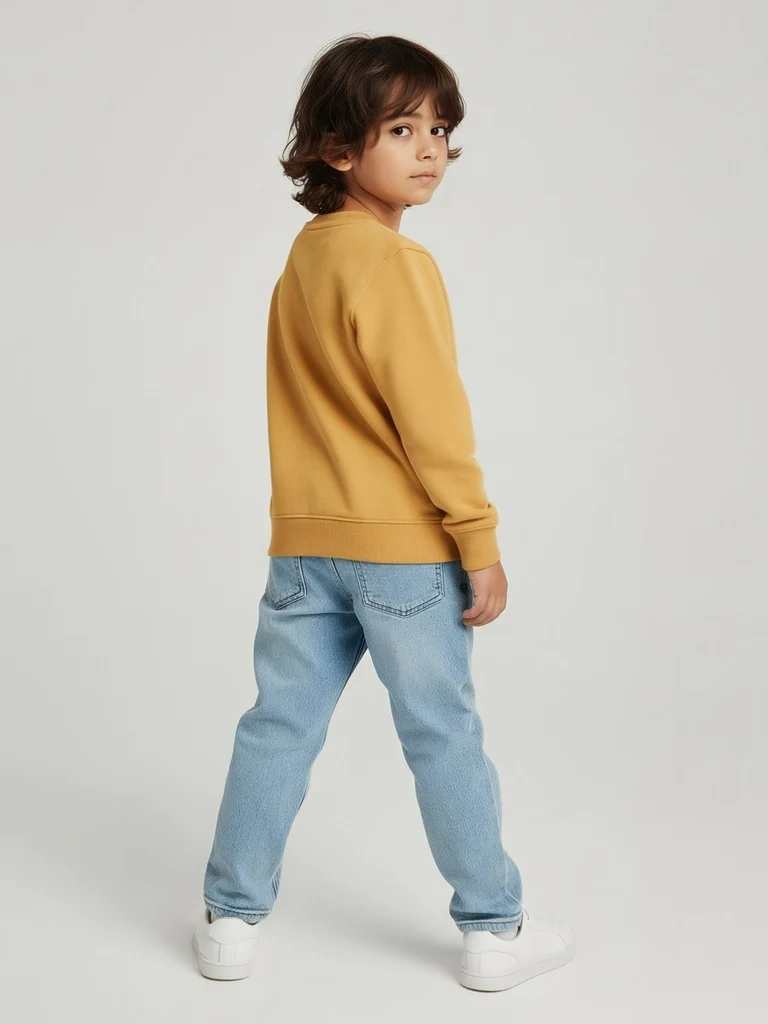 HOP Kids Boys Yellow Typographic Cotton-Blend Sweatshirt - Image 3