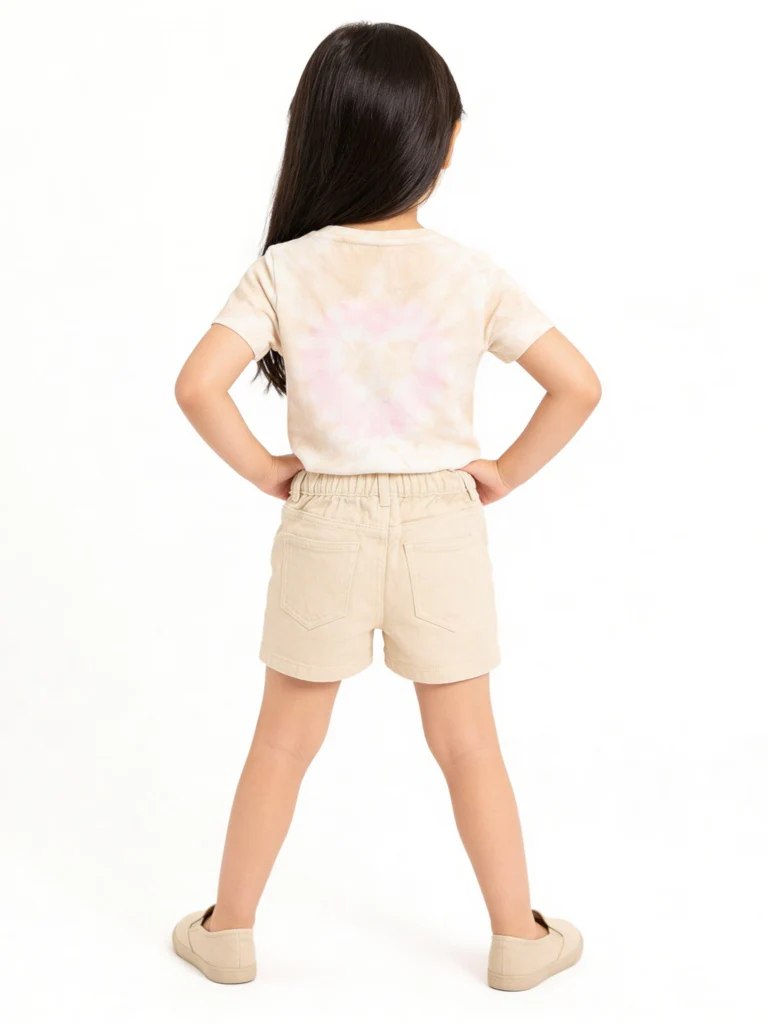HOP Kids Girls Beige Embellished Cotton T-Shirt - Image 3