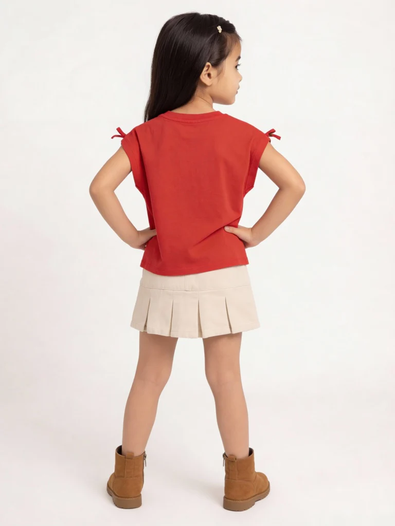 HOP Kids Girls Beige Mid-Rise Denim Skirt - Image 3