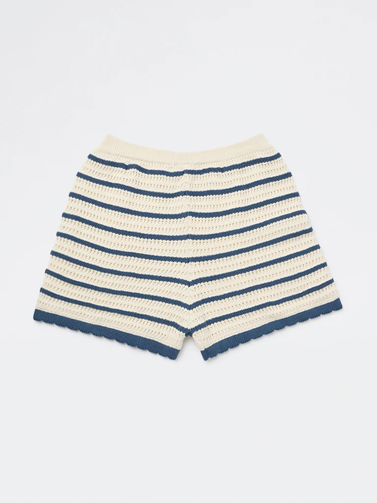 HOP Kids Girls Cream Crochet Knitted High-Rise Cotton Shorts - Image 4