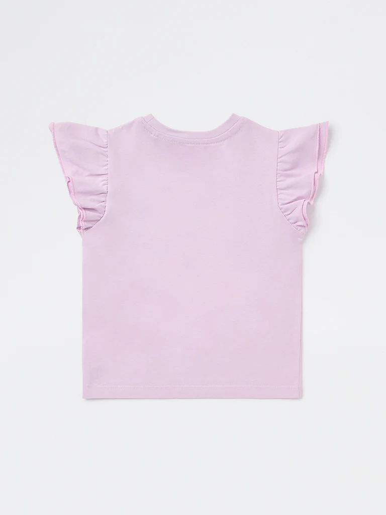 HOP Kids Girls Lilac Animal Embroidered Cotton Top - Image 5