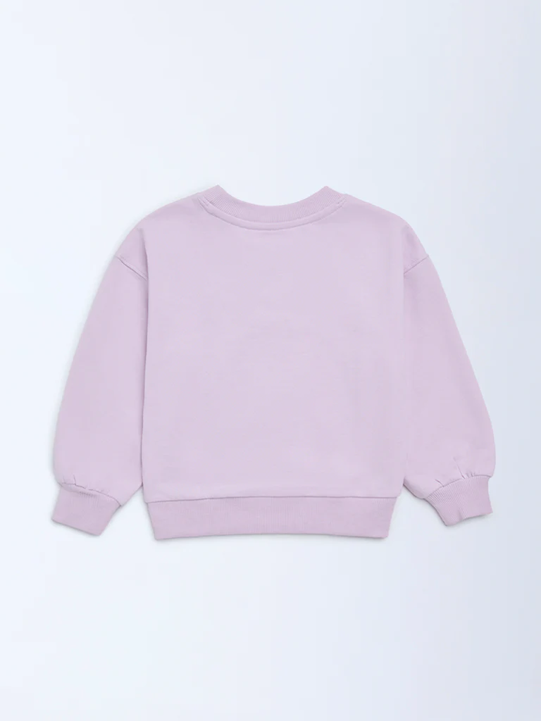 HOP Kids Girls Lilac Bow-Detailed Cotton-Blend Sweatshirt - Image 5