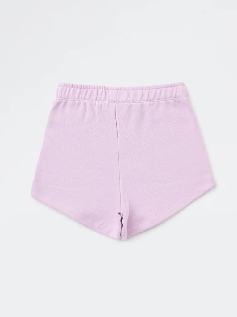 HOP Kids Girls Lilac Floral Design High-Rise Cotton Shorts - Image 5