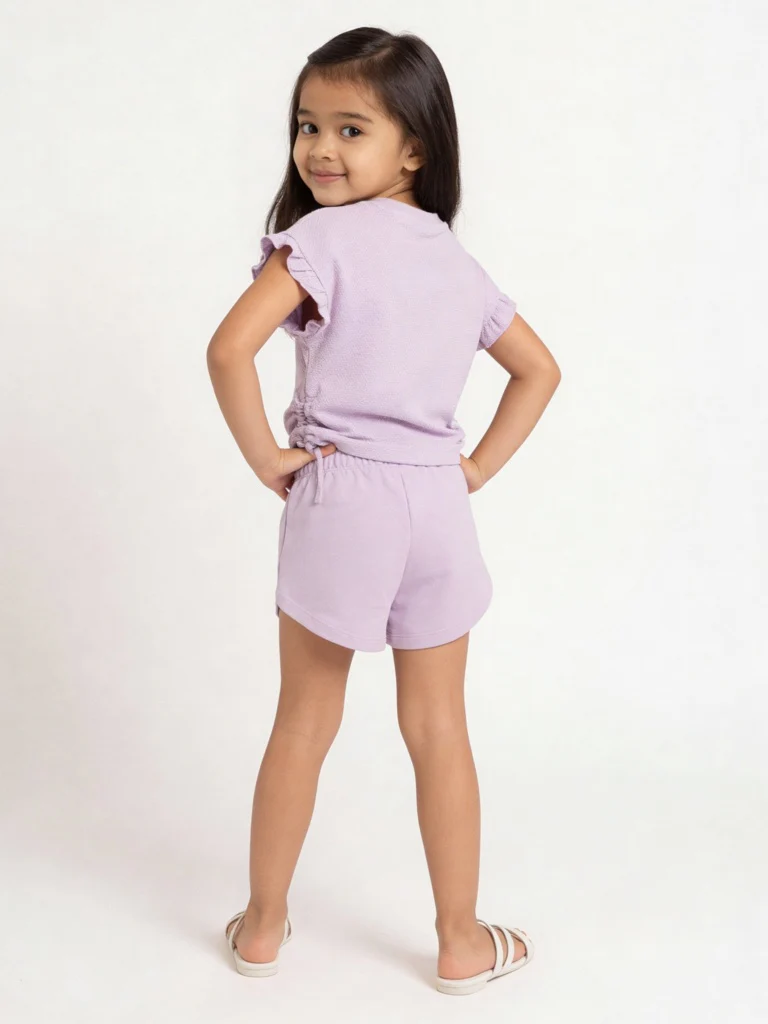 HOP Kids Girls Lilac Floral Embroidered Cotton Top - Image 2