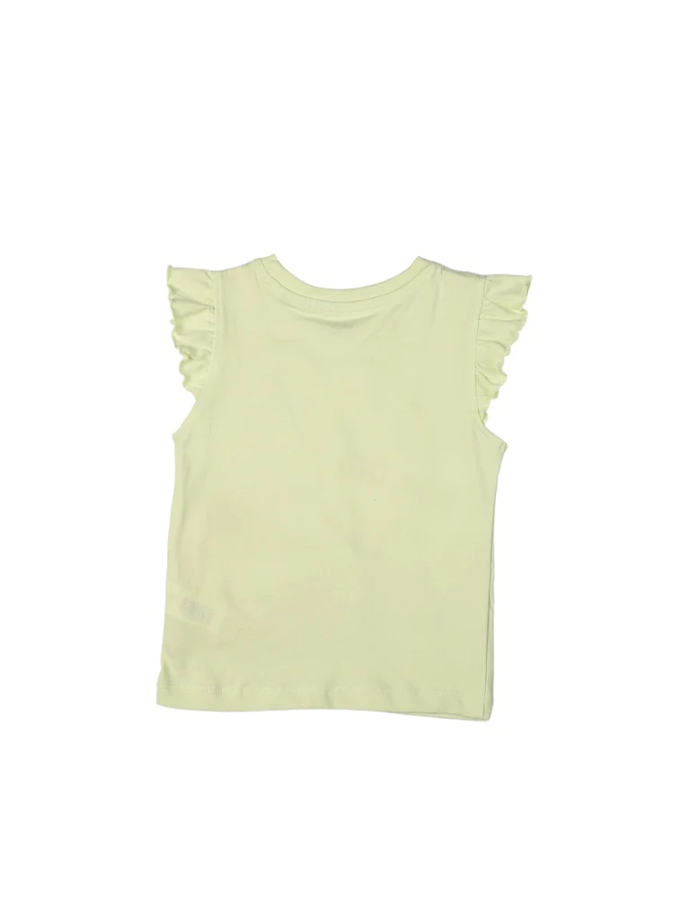 HOP Kids Girls Lime Green Embroidered Cotton T-Shirt - Image 4