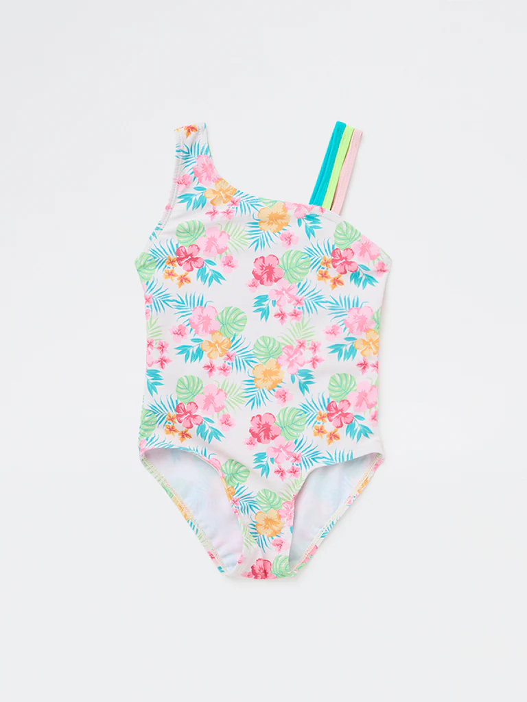 HOP Kids Girls Multicolour Floral Printed Swimsuit - Image 3