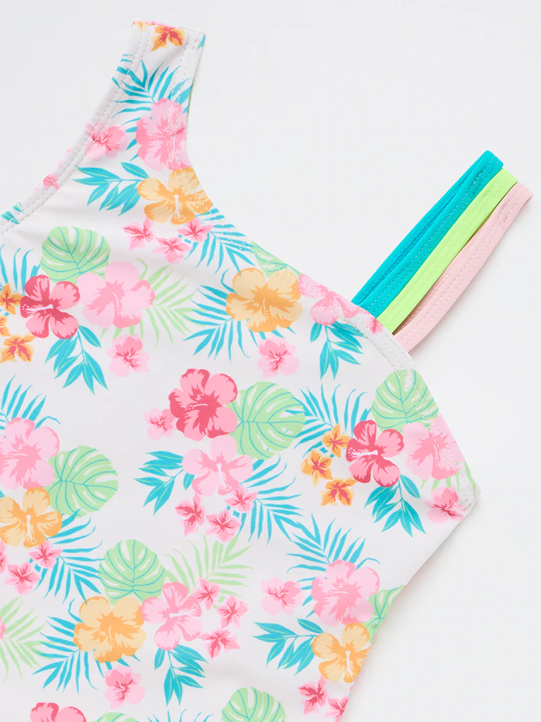 HOP Kids Girls Multicolour Floral Printed Swimsuit - Image 5