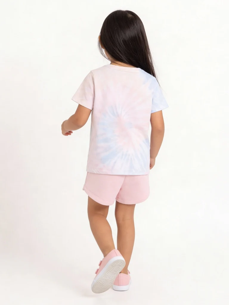 HOP Kids Girls Multicolour Tie Dye Cotton T-Shirt - Image 3