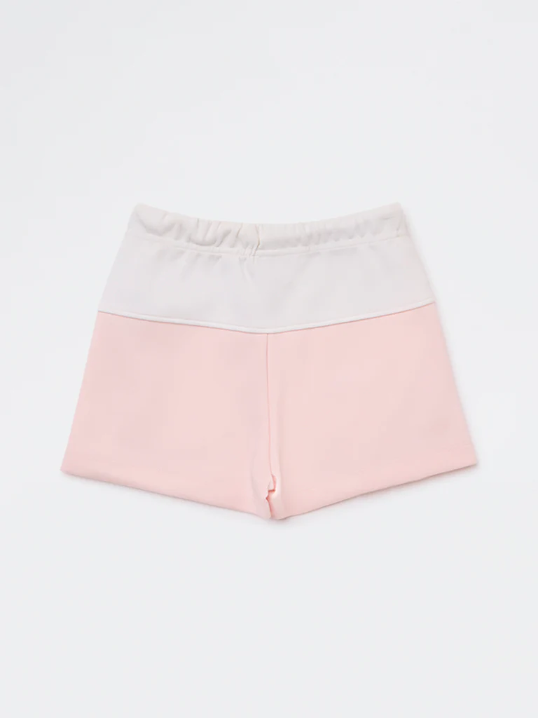 HOP Kids Girls Off-White Numerical Printed High-Rise Shorts - Image 4