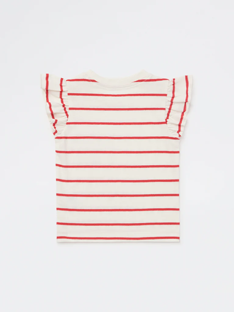HOP Kids Girls Off-White Striped Cotton Top - Image 5