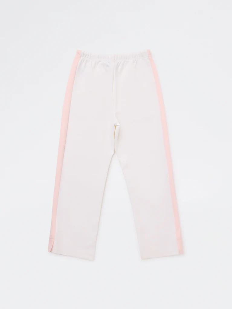 HOP Kids Girls Off-White Striped Mid-Rise Track Pants - Image 2