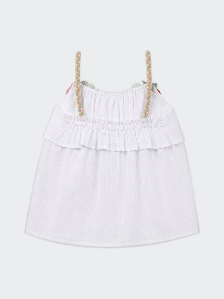HOP Kids Girls Off-White Textured Top - Image 4