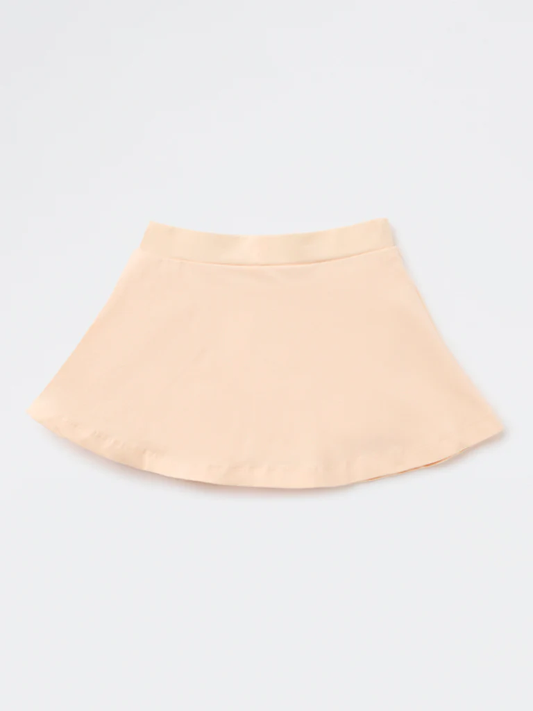 HOP Kids Girls Peach Printed High-Rise Cotton Skirt - Image 5